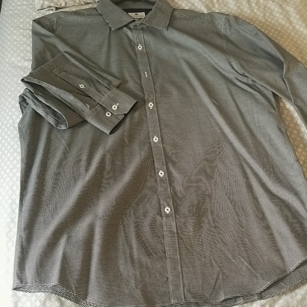 Black and White Patterned Mens Dress Shirt